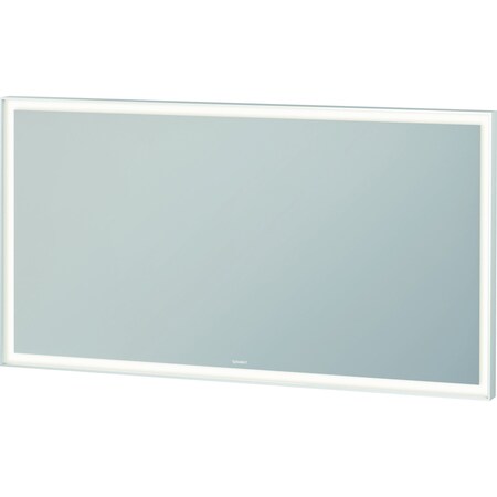 Duravit L-Cube Mirror, 51 1/8 X2 5/8 X27 1/2  White Aluminum Matt, Light Field, Square, Lc738800000 LC7388000006000